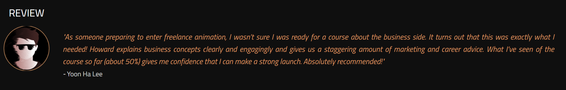 Testimonial from Yoon Ha Lee