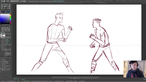 2d animation of boxing match in tvpaint