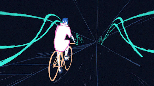abstract bicycle animation made in tvpaint