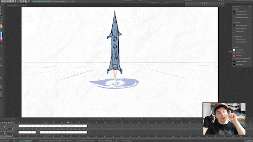 Animation process of fx animation rocket exploding